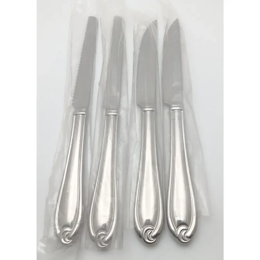 Lenox Hartleigh 2 Bread & 2 Steak Knifes Set 18/10 Stainless Flatware Vietnam